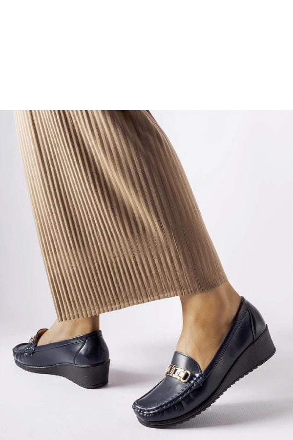Blue Mocassin in Moccasins, Loafers with Fabric and Heel Height