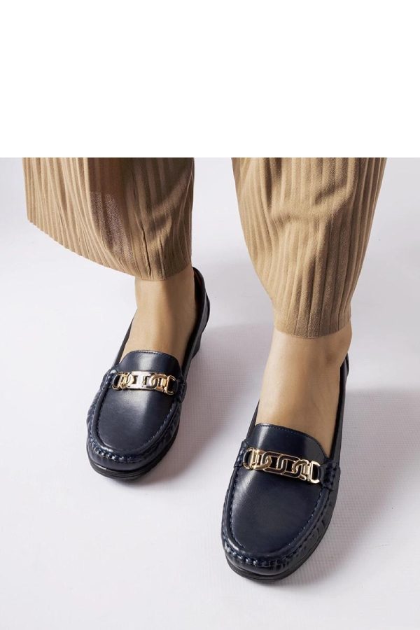 Blue Mocassin in Moccasins, Loafers with Fabric and Heel Height