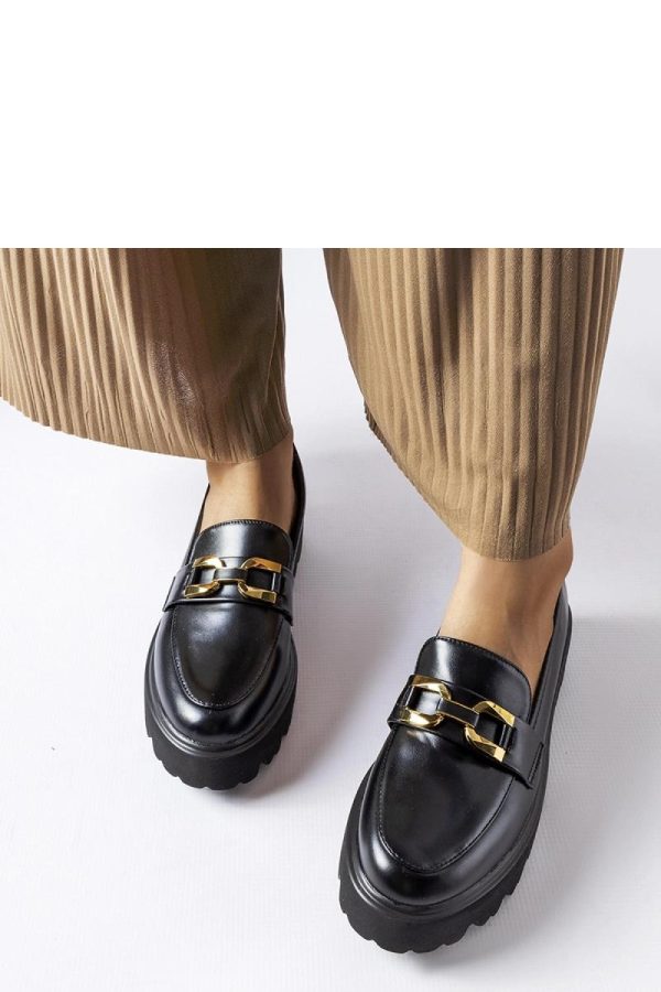 Black Mocassin in Moccasins, Loafers with Fabric and Heel Height