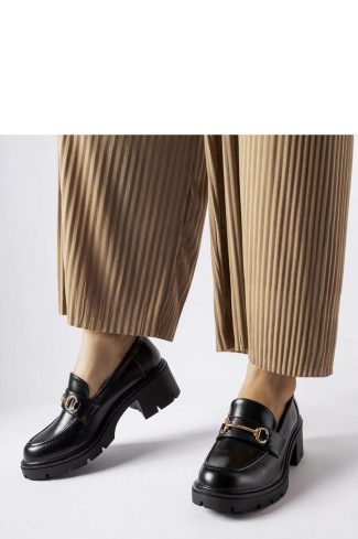 Black Mocassin in Moccasins, Loafers with Fabric and Heel Height