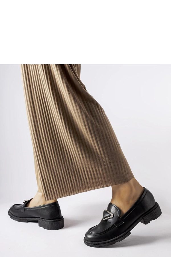 Black Mocassin in Moccasins, Loafers with Fabric and Heel Height
