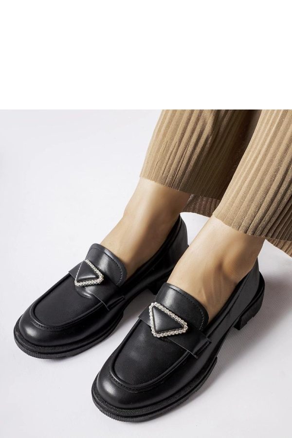 Black Mocassin in Moccasins, Loafers with Fabric and Heel Height