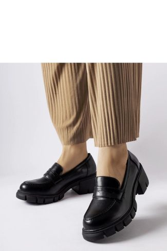 1062025 Black Mocassin in Moccasins, Loafers with Fabric and Heel Height
