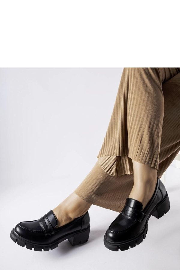 Black Mocassin in Moccasins, Loafers with Fabric and Heel Height