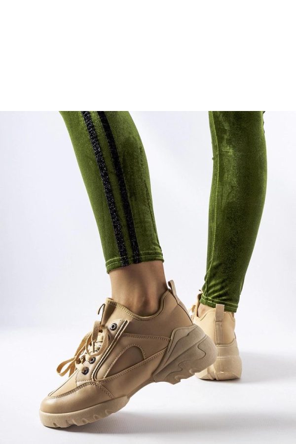 Beige Sport Shoes in Women`s Athletic Shoes, Trainers, Sneakers with Heel Height