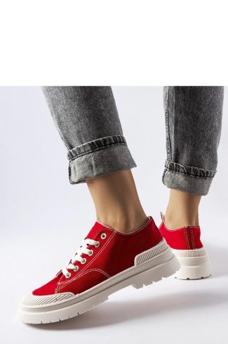 1062049 Red Sneakers...Fabric and Heel Height