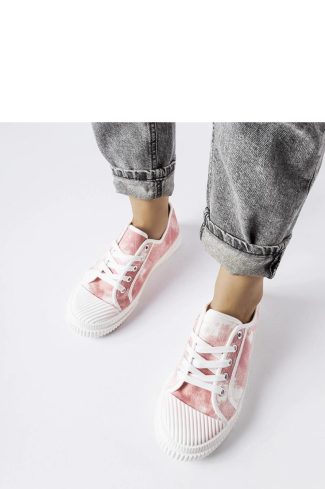 1062061 Pink Sneakers in Women`s Athletic Shoes, Trainers, Sneakers with Fabric and Heel Height