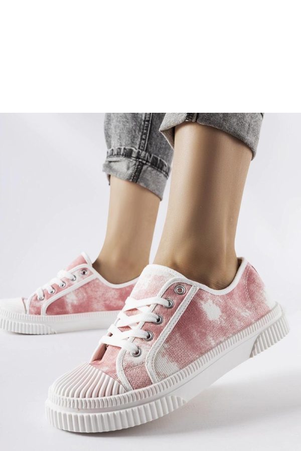 Pink Sneakers in Women`s Athletic Shoes, Trainers, Sneakers with Fabric and Heel Height