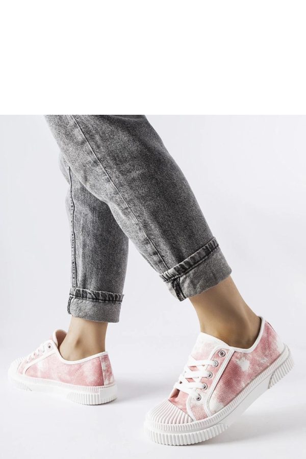 Pink Sneakers in Women`s Athletic Shoes, Trainers, Sneakers with Fabric and Heel Height