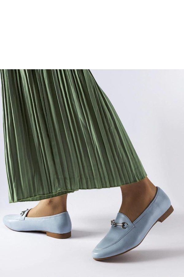 Blue Mocassin in Moccasins, Loafers with Fabric and Heel Height