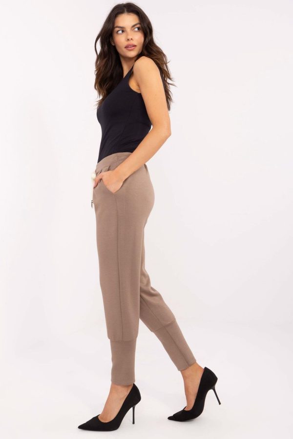 Brown Tracksuit Trousers in Pants, Trousers, Shorts with Spandex and Viscose