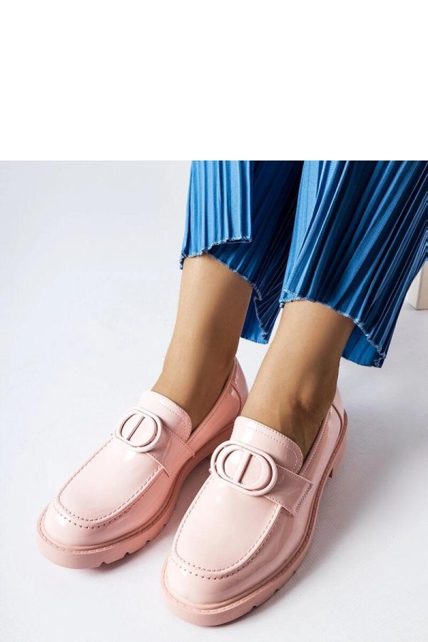 Pink Mocassin in Moccasins, Loafers with Fabric and Heel Height