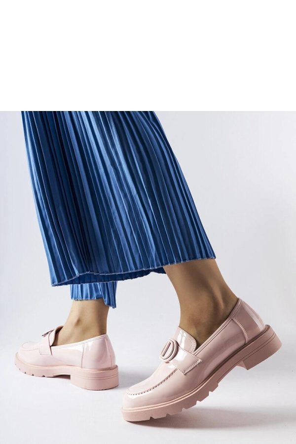 Pink Mocassin in Moccasins, Loafers with Fabric and Heel Height