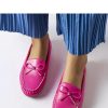 Pink Mocassin in Moccasins, Loafers with Fabric and Heel Height