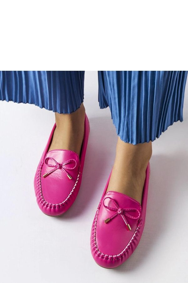 Pink Mocassin in Moccasins, Loafers with Fabric and Heel Height