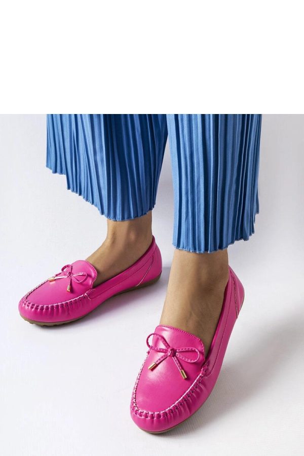 Pink Mocassin in Moccasins, Loafers with Fabric and Heel Height