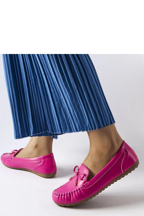 Pink Mocassin in Moccasins, Loafers with Fabric and Heel Height