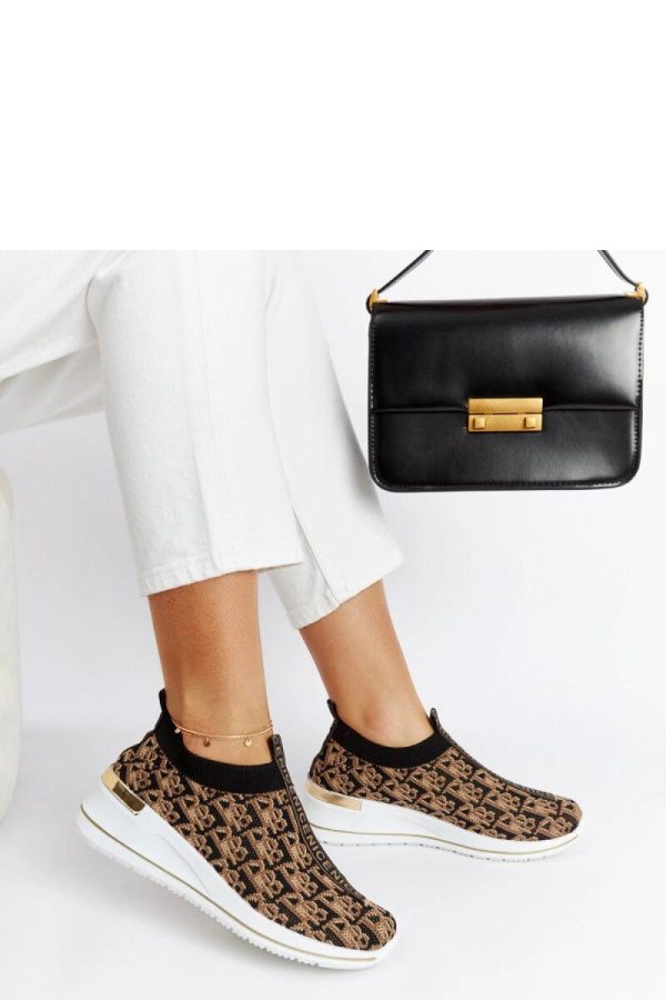 Brown Wedge Sneakers.Fabric and Heel Height