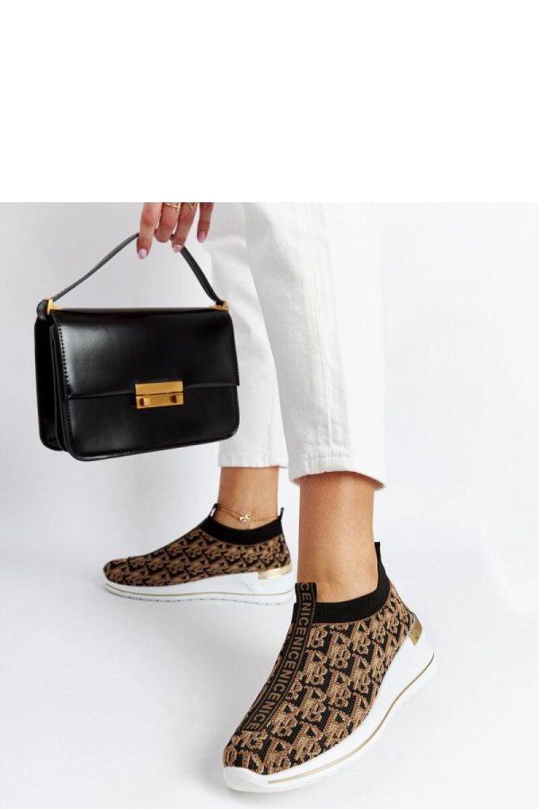 Brown Wedge Sneakers.Fabric and Heel Height