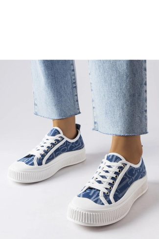 1062209 Blue Sneakers in Women`s Athletic Shoes, Trainers, Sneakers with Fabric and Heel Height