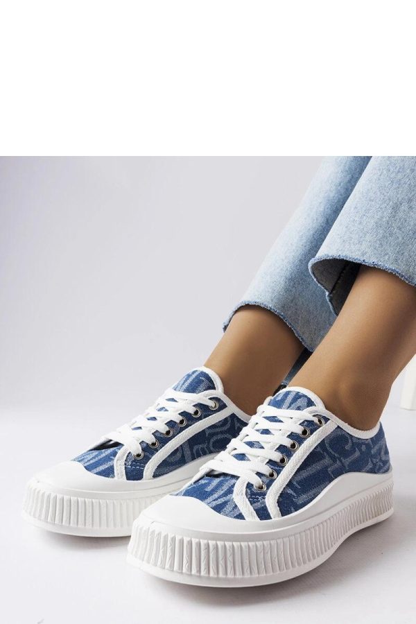 Blue Sneakers in Women`s Athletic Shoes, Trainers, Sneakers with Fabric and Heel Height