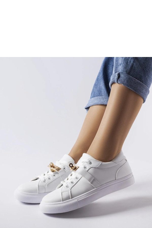 White Sneakers in Women`s Athletic Shoes, Trainers, Sneakers with Fabric and Heel Height