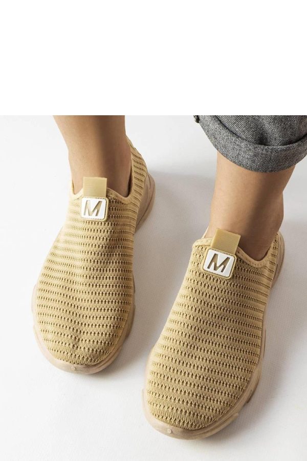 Beige Sport Shoes in Women`s Athletic Shoes, Trainers, Sneakers with Fabric and Heel Height