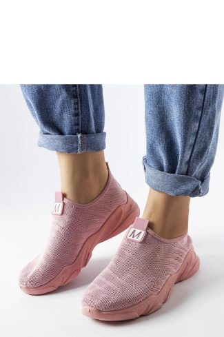 1062310 Pink Sport Shoes in Women`s Athletic Shoes, Trainers, Sneakers with Fabric and Heel Height