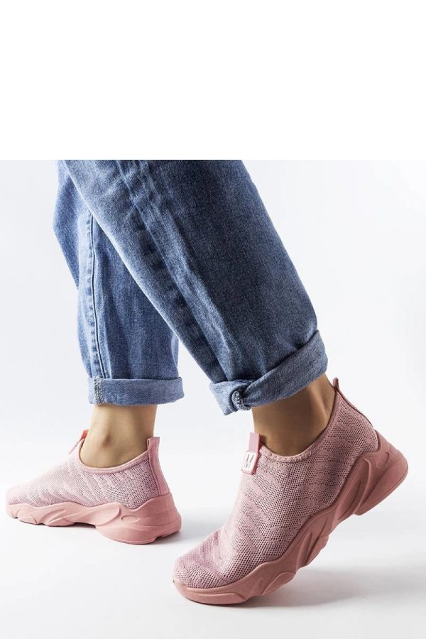 Pink Sport Shoes in Women`s Athletic Shoes, Trainers, Sneakers with Fabric and Heel Height