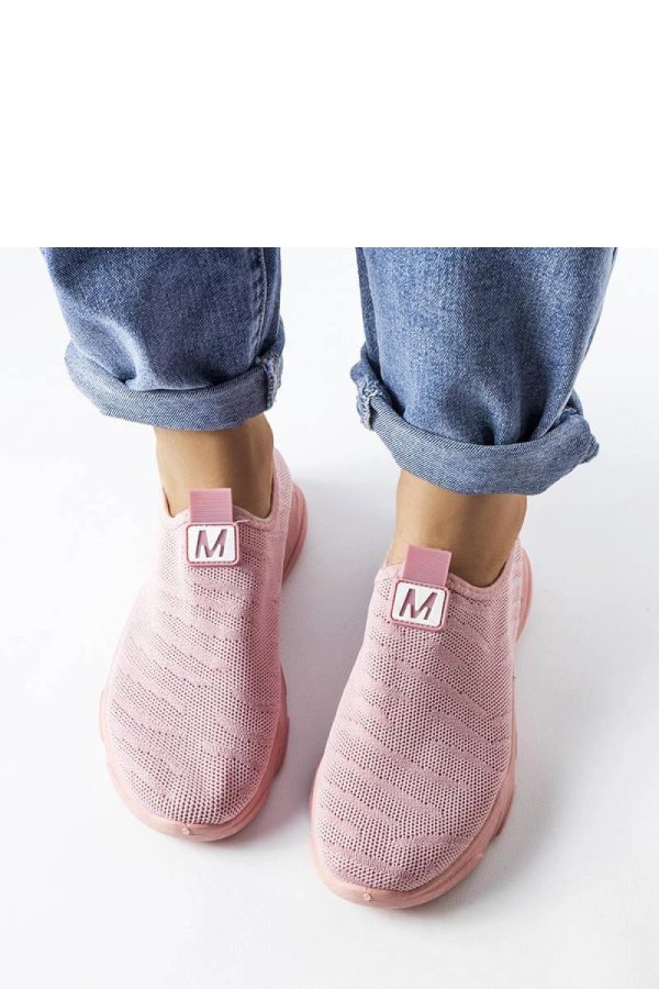 Pink Sport Shoes in Women`s Athletic Shoes, Trainers, Sneakers with Fabric and Heel Height