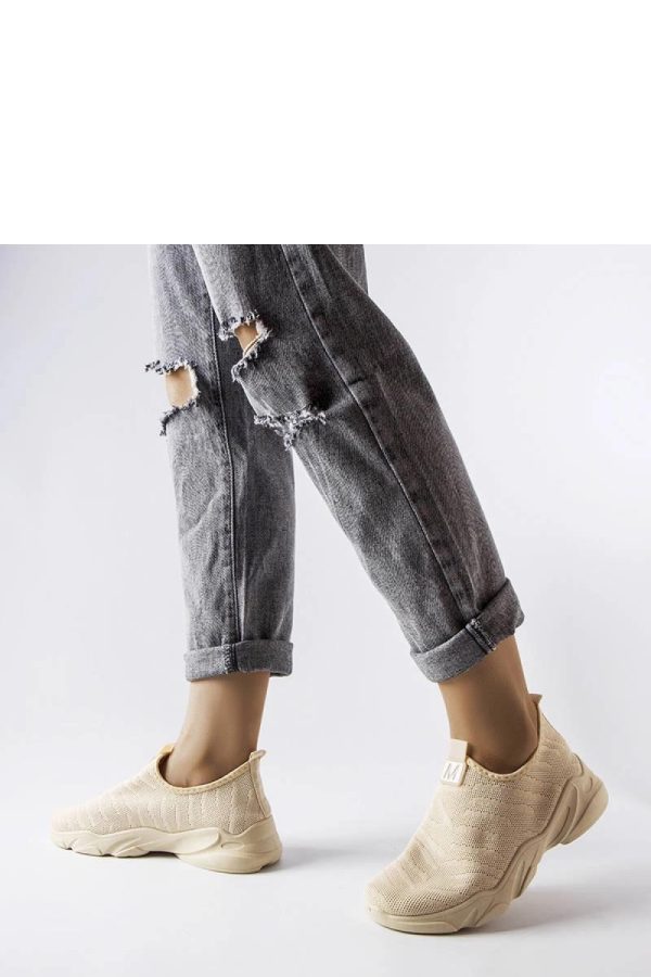 Beige Sport Shoes...Fabric and Heel Height