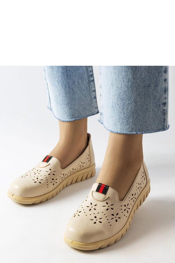 Beige Mocassin.Fabric and Heel Height