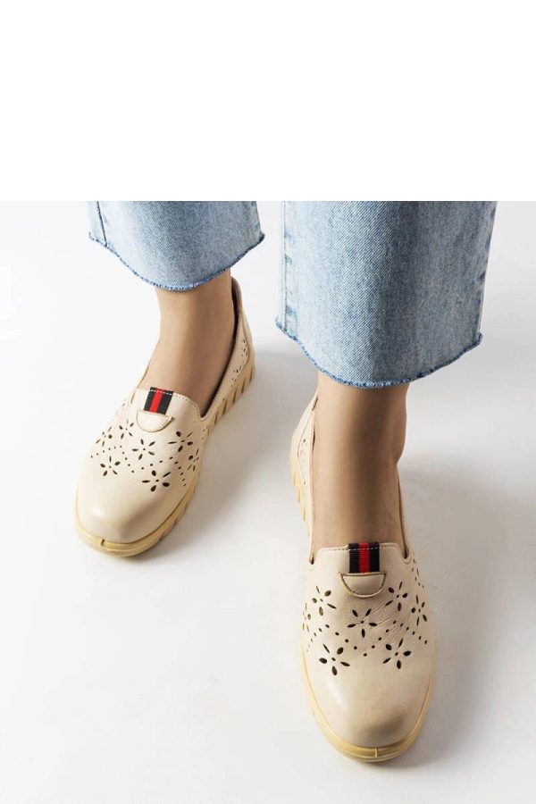 Beige Mocassin.Fabric and Heel Height