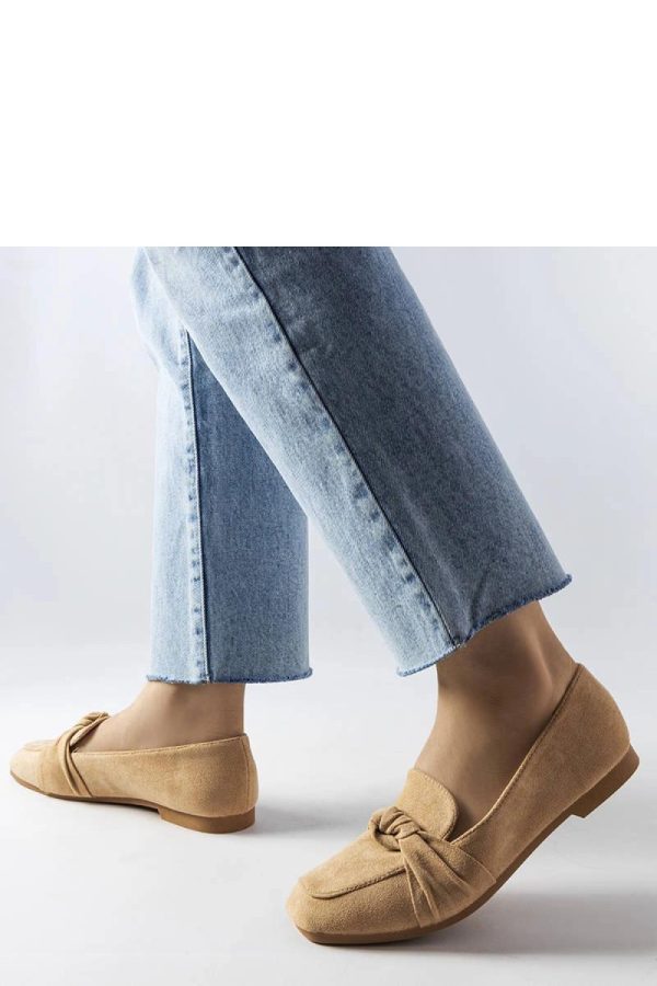 Beige Mocassin..Fabric and Heel Height