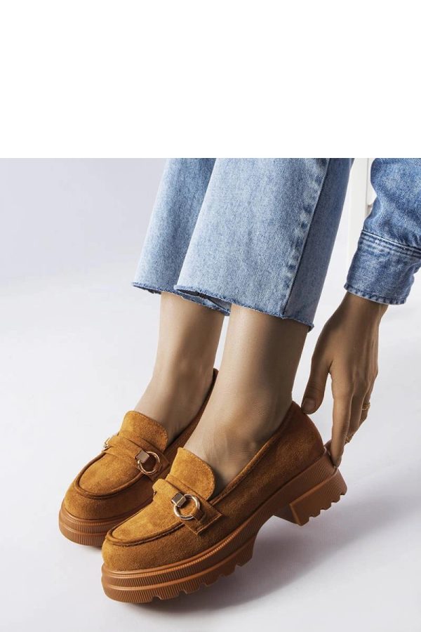Brown Mocassin in Moccasins, Loafers with Fabric and Heel Height
