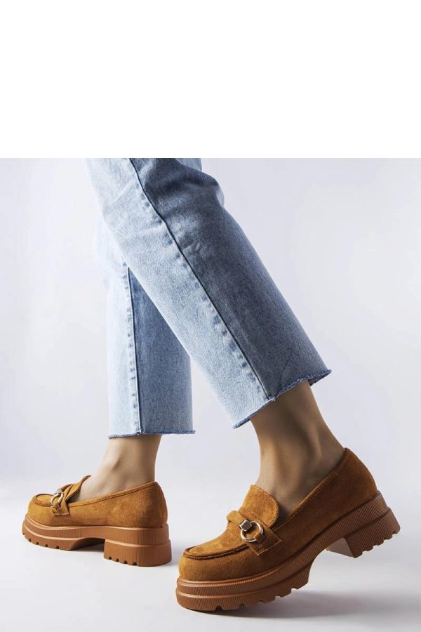 Brown Mocassin in Moccasins, Loafers with Fabric and Heel Height