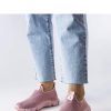 Pink Sport Shoes in Women`s Athletic Shoes, Trainers, Sneakers with Fabric and Heel Height