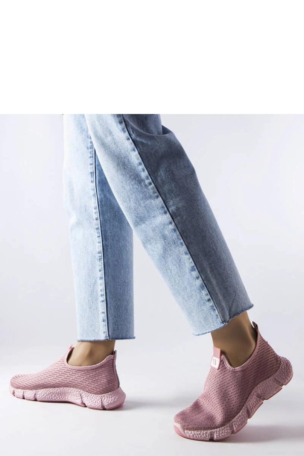 Pink Sport Shoes in Women`s Athletic Shoes, Trainers, Sneakers with Fabric and Heel Height