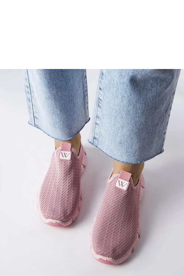 Pink Sport Shoes in Women`s Athletic Shoes, Trainers, Sneakers with Fabric and Heel Height