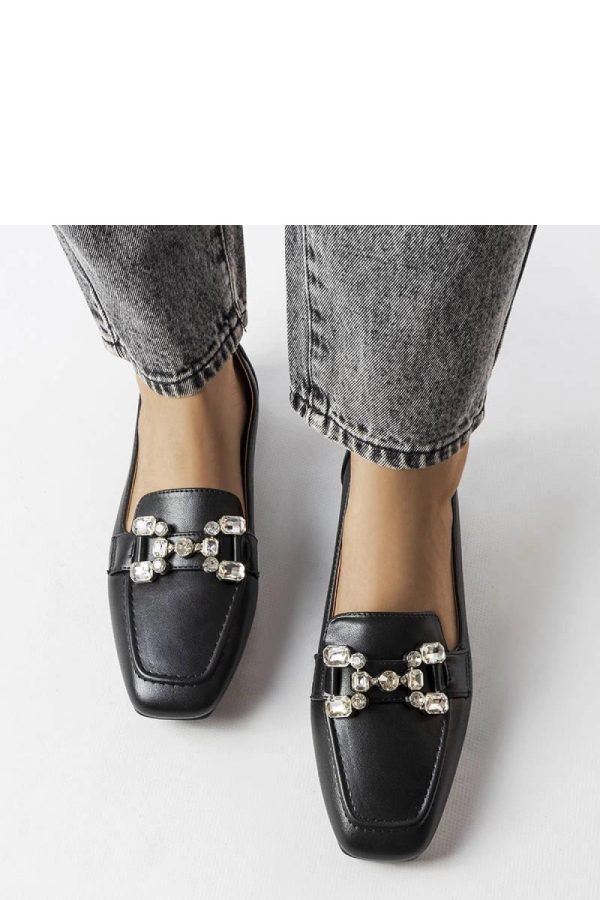 Black Mocassin in Moccasins, Loafers with Fabric and Heel Height