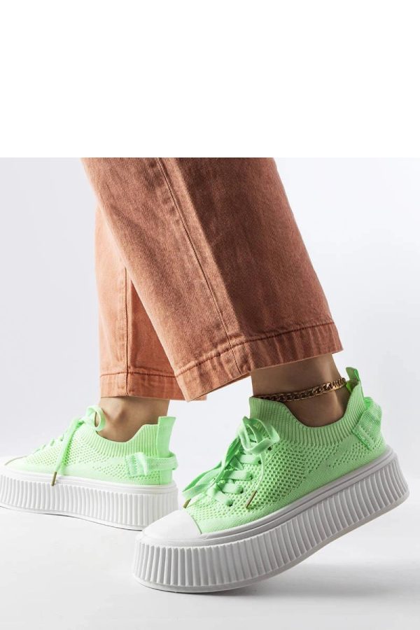 Green Sneakers in Women`s Athletic Shoes, Trainers, Sneakers with Fabric and Heel Height
