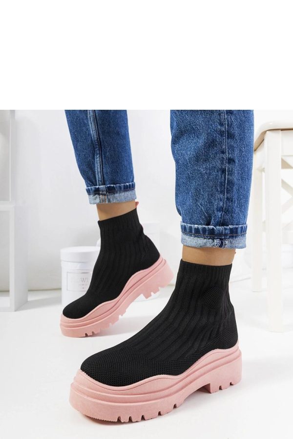 Black Sport Shoes in Women`s Athletic Shoes, Trainers, Sneakers with Fabric and Heel Height
