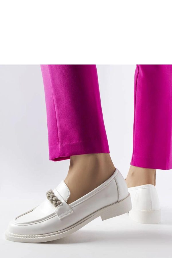 White Mocassin.Fabric and Heel Height