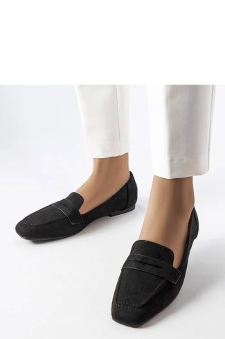 1062468 Black Mocassin in Moccasins, Loafers with Fabric and Heel Height