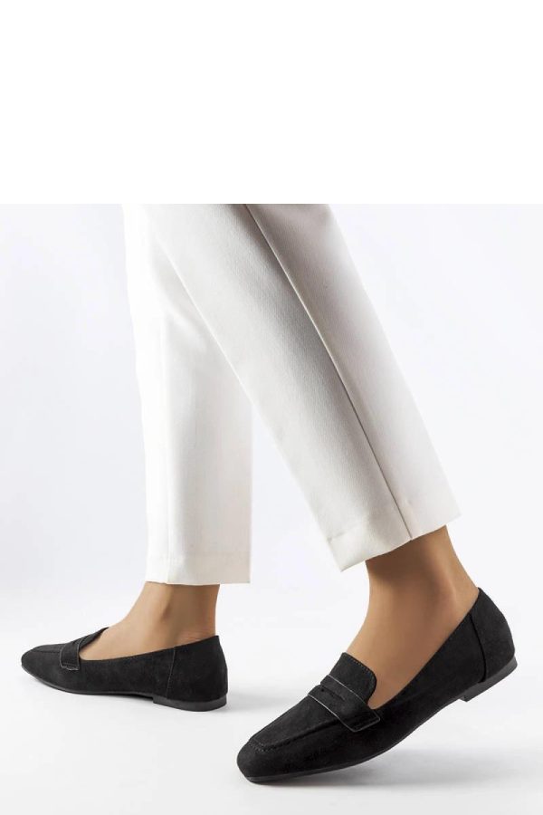 Black Mocassin in Moccasins, Loafers with Fabric and Heel Height