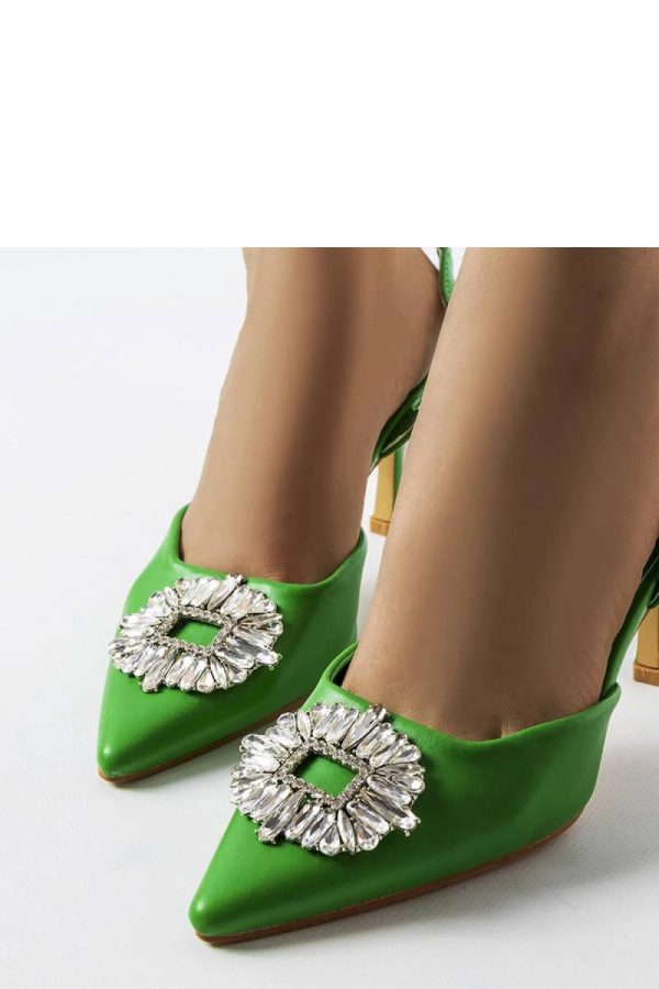Green High Heel Pumps...Fabric and Heel Height
