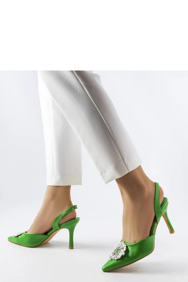 Green High Heel Pumps...Fabric and Heel Height