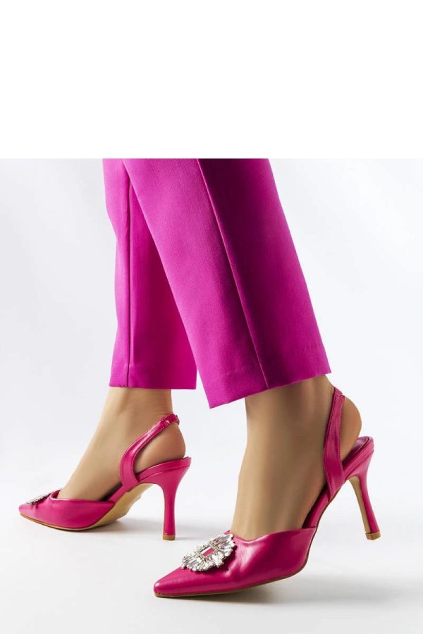Pink High Heel Pumps.Fabric and Heel Height