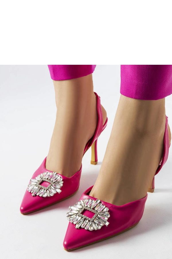 Pink High Heel Pumps.Fabric and Heel Height