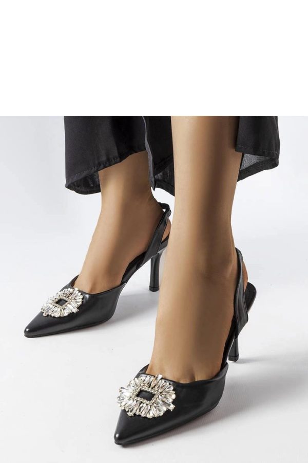 Black High Heel Pumps.Fabric and Heel Height
